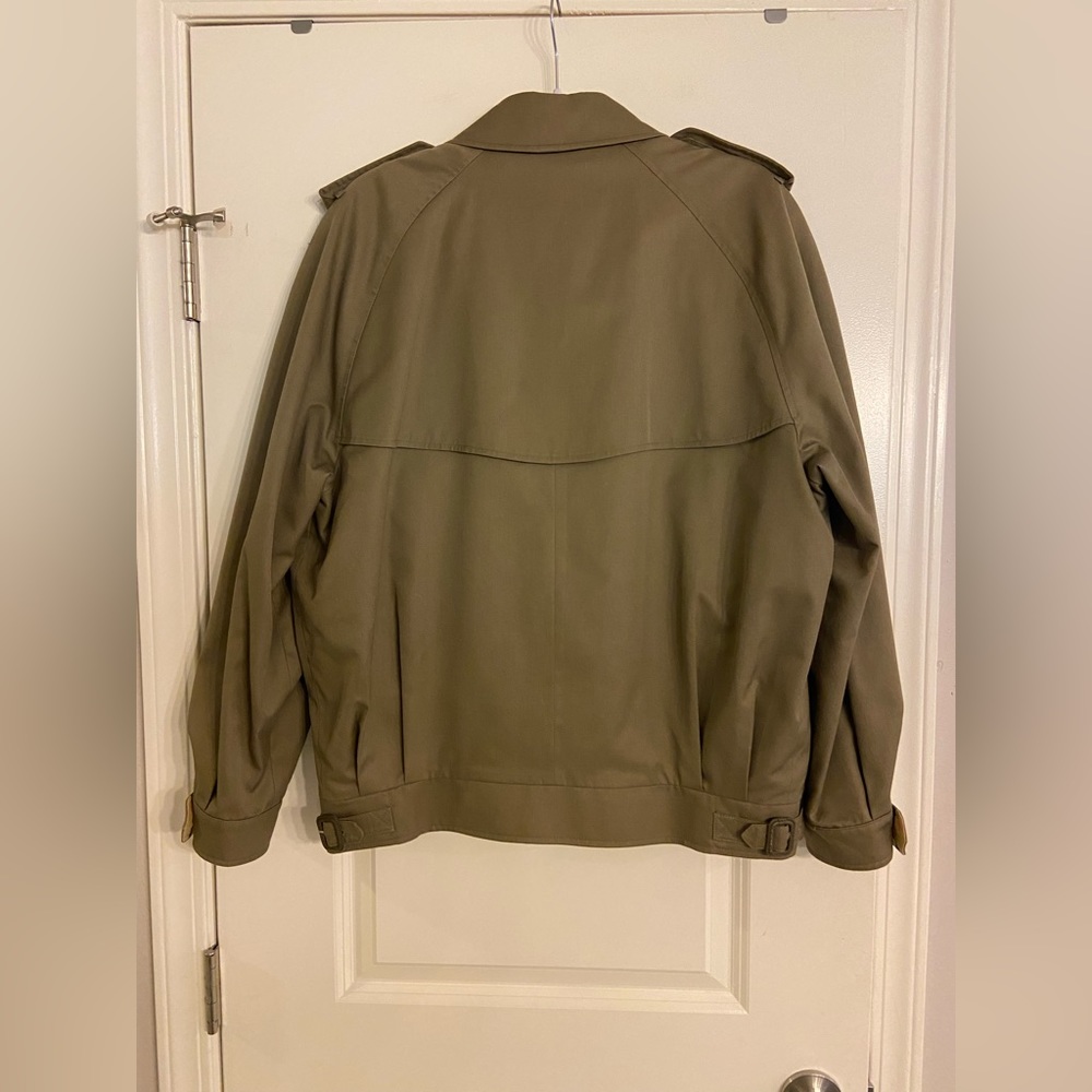 Vintage Burberry London Utility Jacket Full Zip Olive Green Linen Womens… - Picture 5 of 15